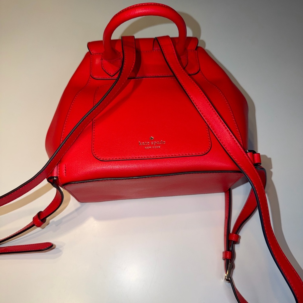 Red Leather Backpack - Picture 8 of 14